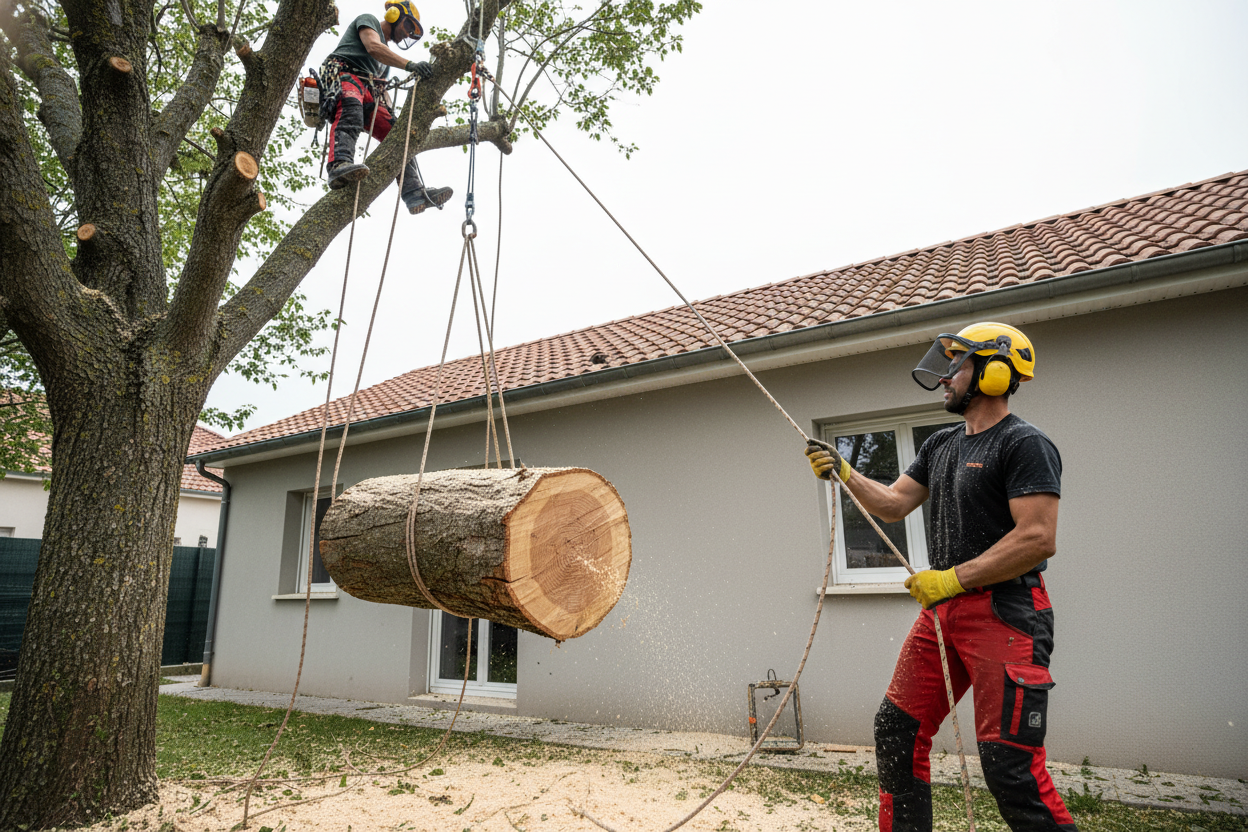 Abattage et démontage d'arbres dangereux à Alès — intervention sécurisée, même en terrain difficile