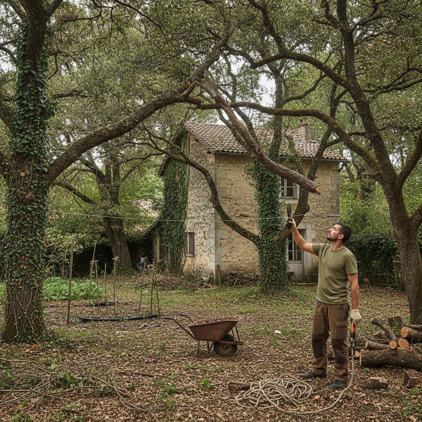 Parcelle embroussaillée avant nettoyage OLD à Cendras