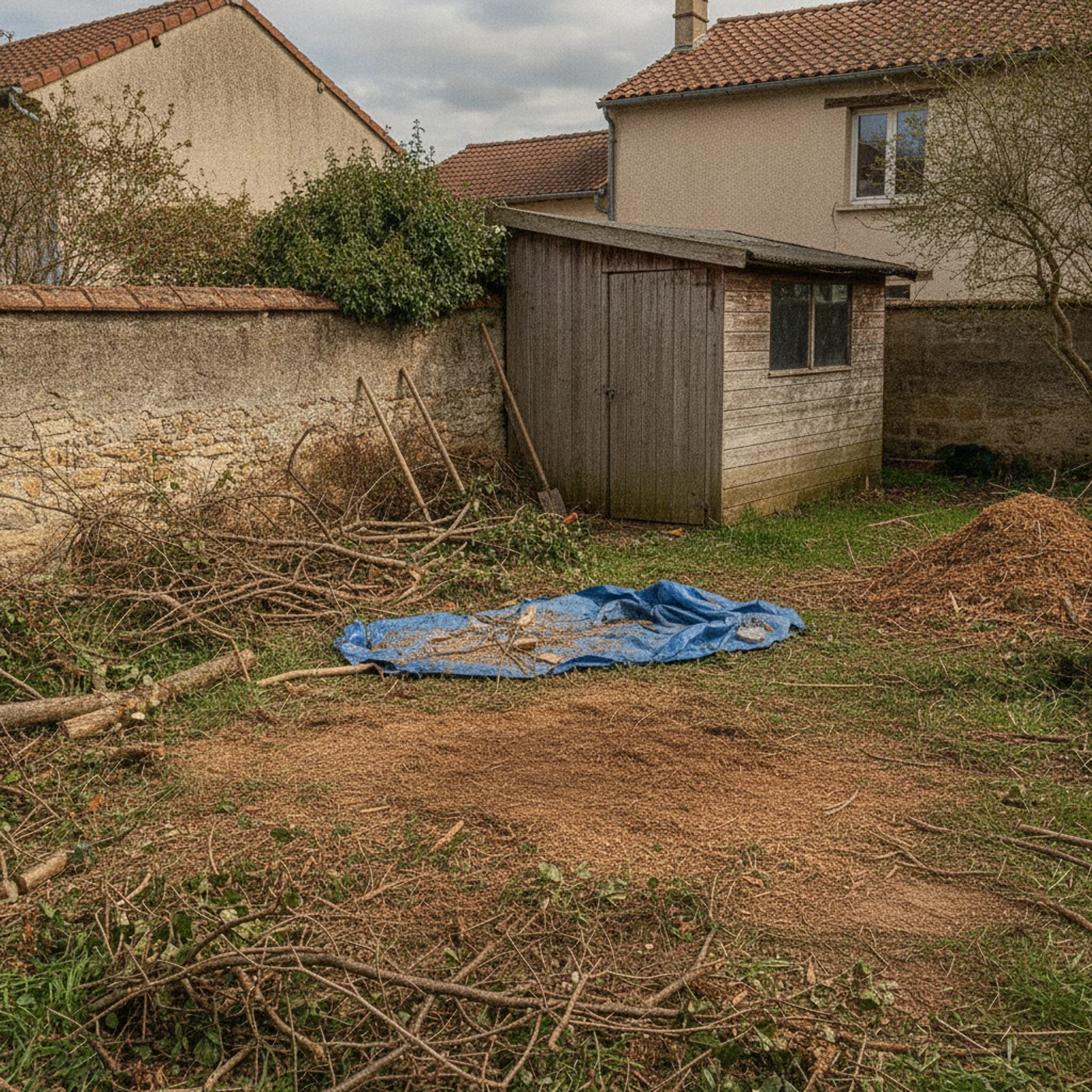 Terrain nivelé après rognage de souche à Saint-Christol-lès-Alès